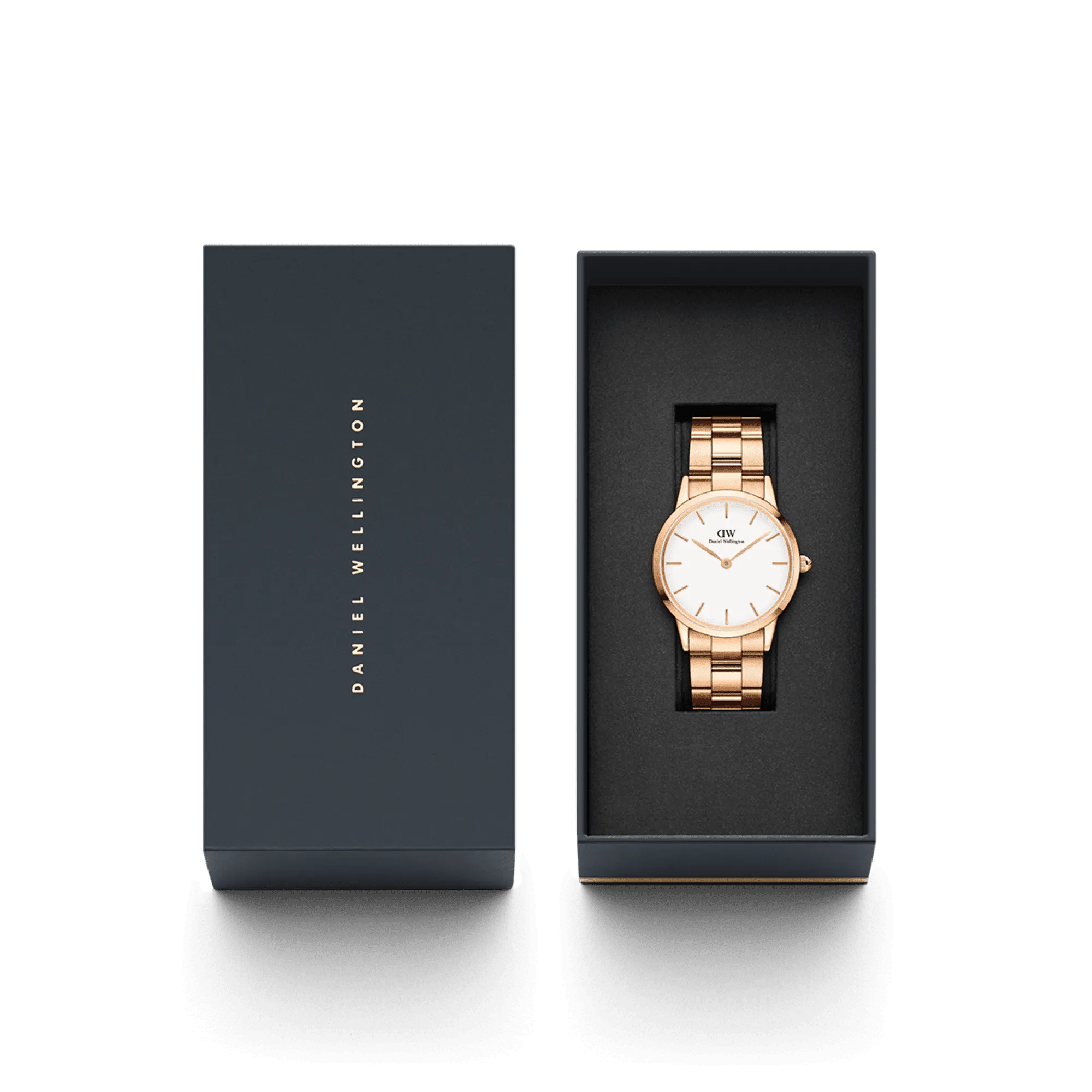 Daniel Wellington Iconic Link 36 Rose Gold & White Watch