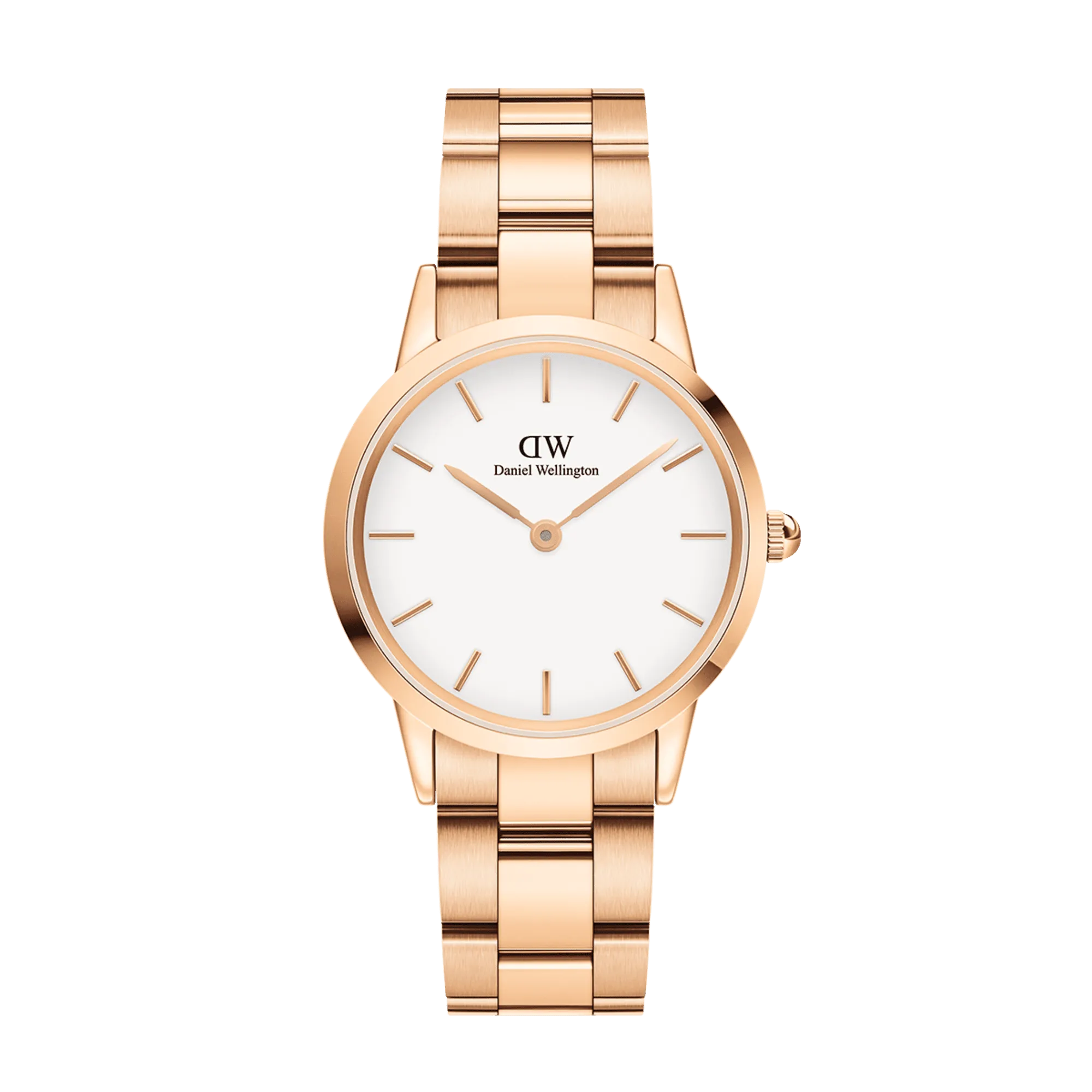 Daniel Wellington Iconic Link 36 Rose Gold & White Watch