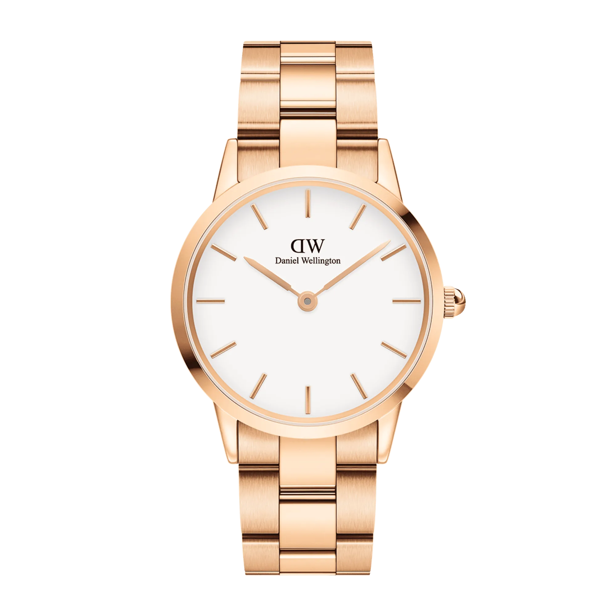 Daniel Wellington Iconic Link 36 Rose Gold & White Watch