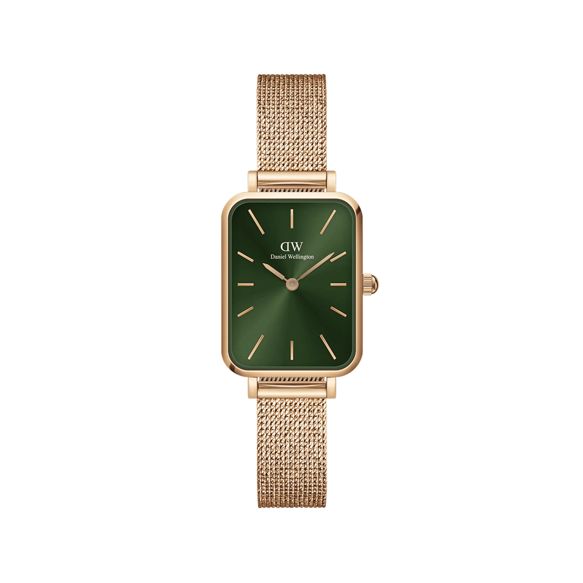 Daniel Wellington Quadro 20X26 Pressed Melrose Rose Gold & Emerald Watch