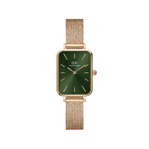 Daniel Wellington Quadro 20X26 Pressed Melrose Rose Gold & Emerald Watch