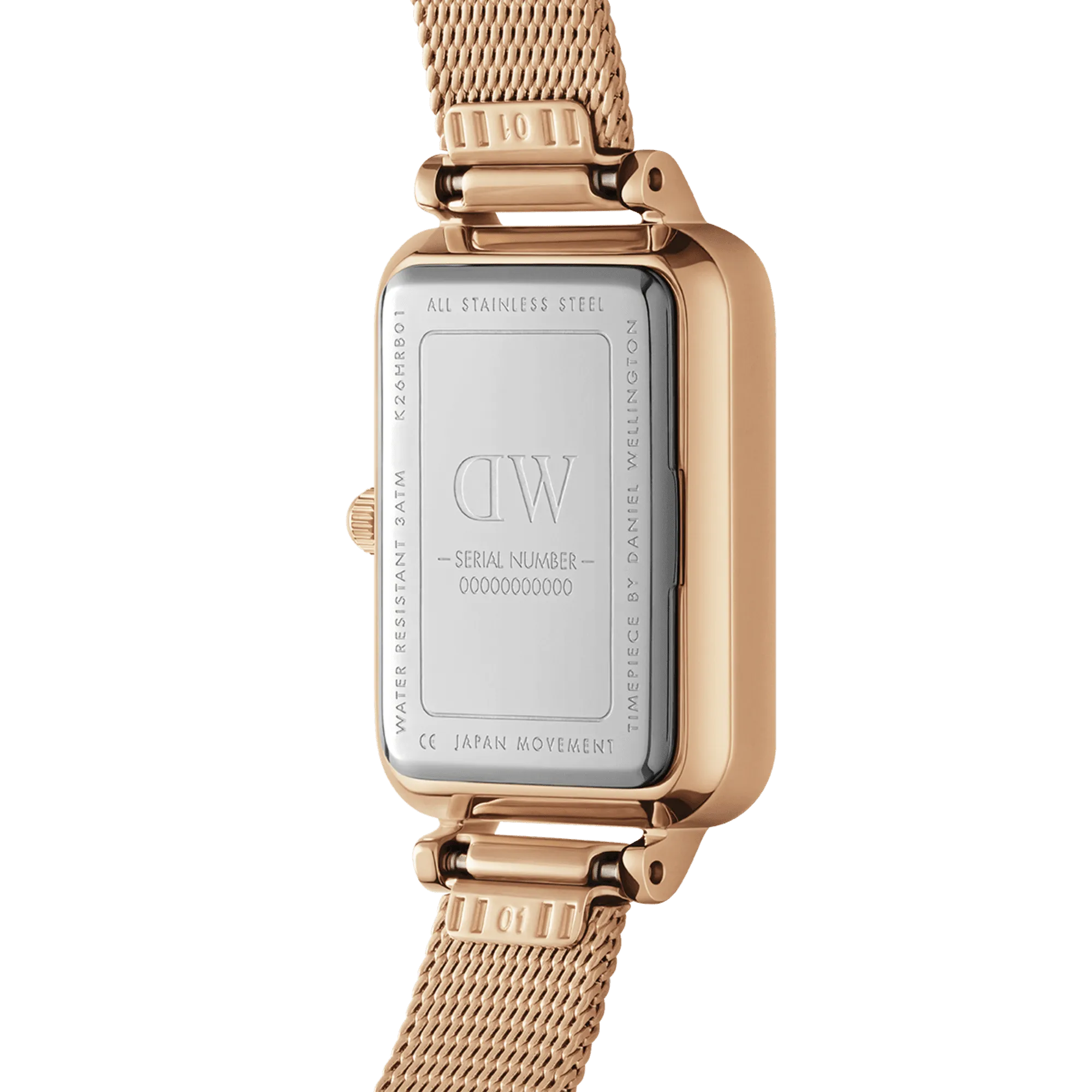 Daniel Wellington Quadro 20X26 Pressed Melrose Rose Gold & Emerald Watch