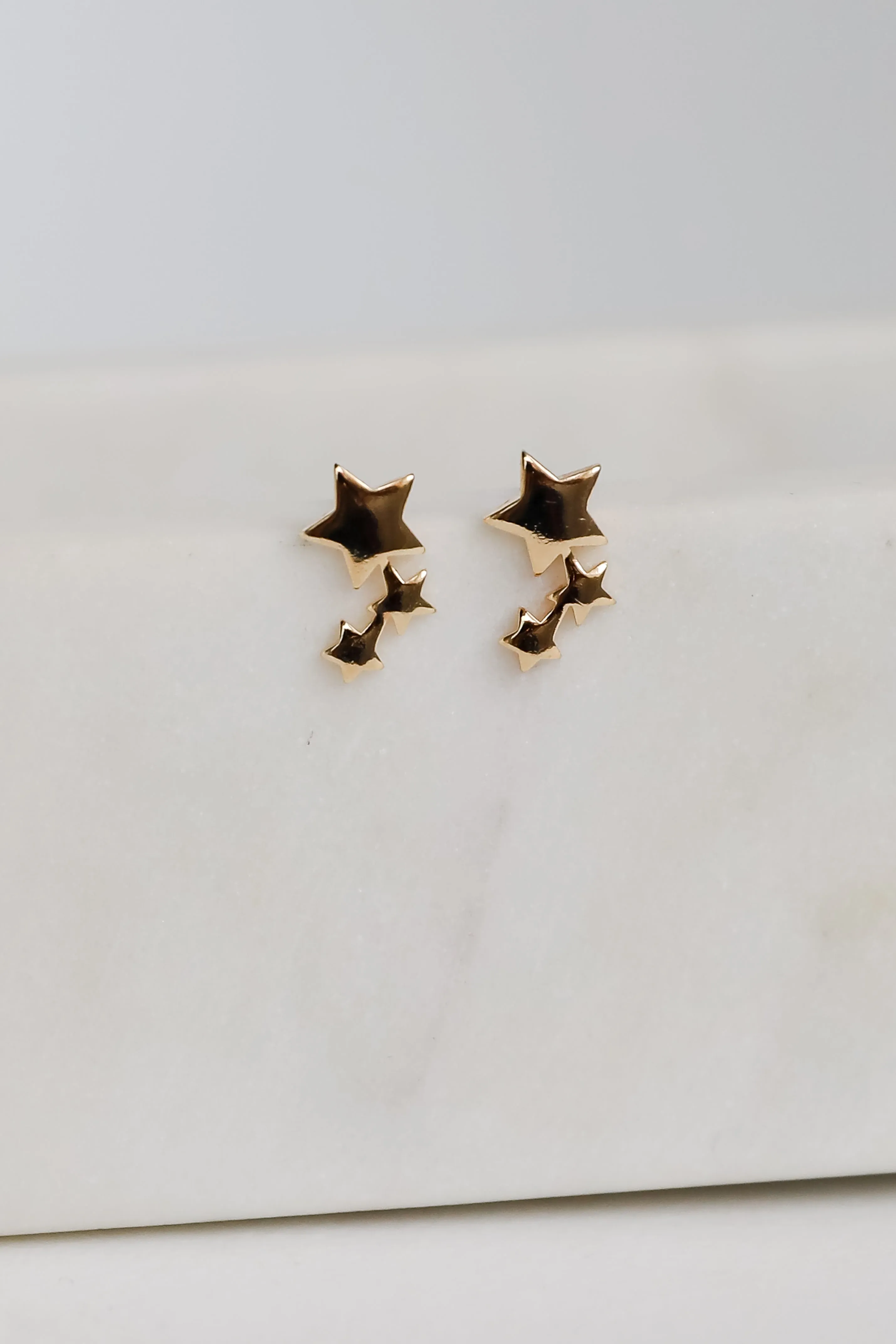 Elaine Gold Star Stud Earrings