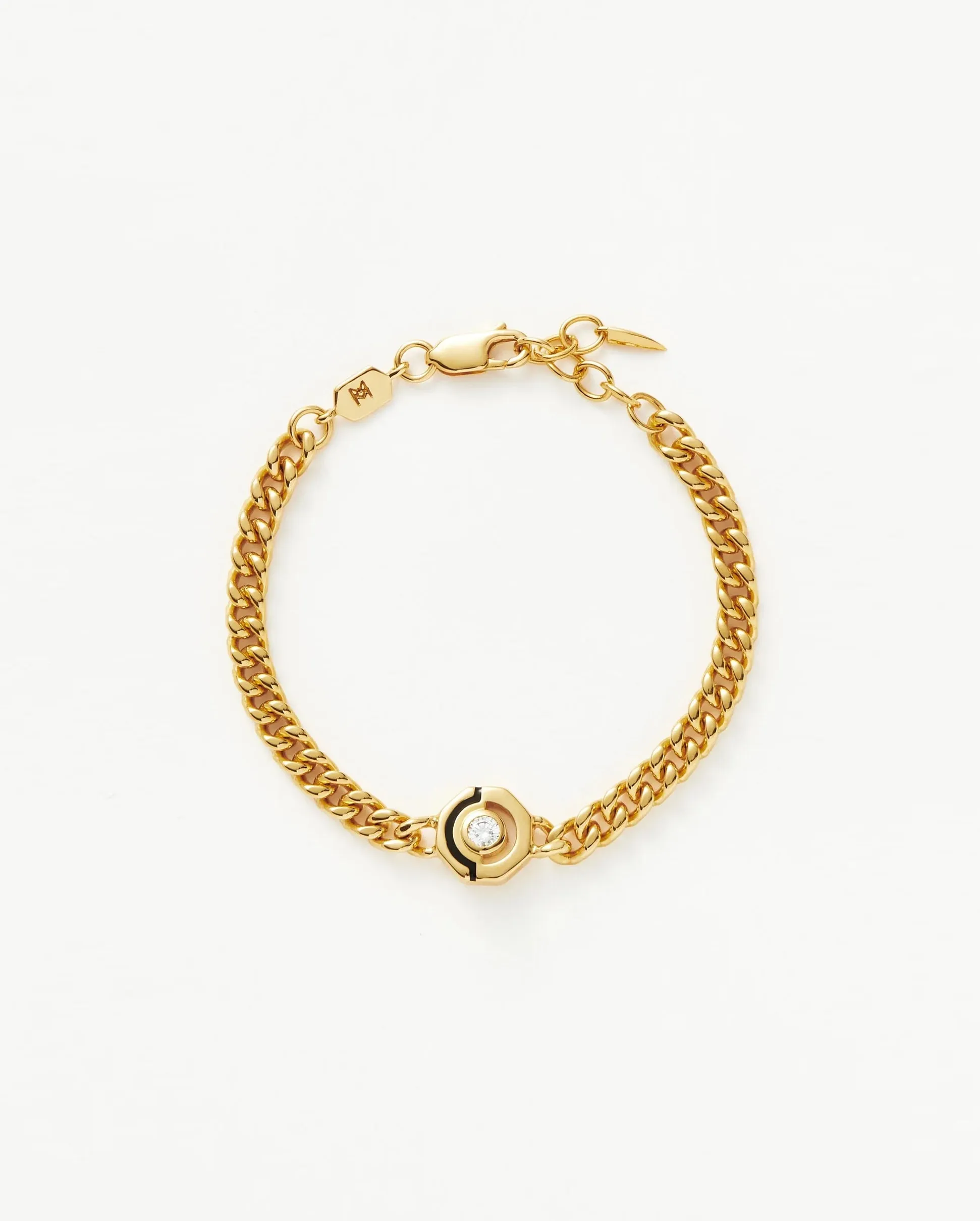 ENAMEL & STONE BYLINE HEX CHARM BRACELET / GOLD