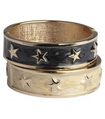 Enamel Stars Bangles Gold or Silver Plated