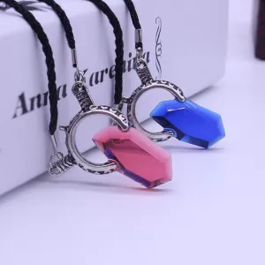 Europe And America Anime Game DMC Devil May Cry 5 Dante Crystal necklaces & pendants Leather Chain Necklaces For Men bijoux