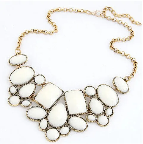 European and American fashion luxury gorgeous geometric polygon temperament short necklace