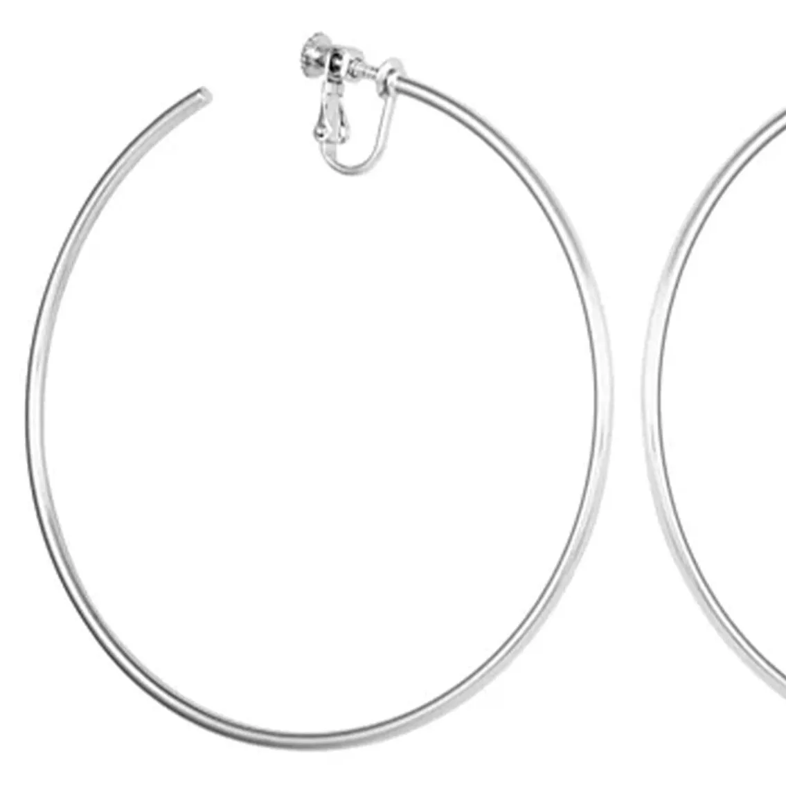 Extra Large Open Hoop Clip On Earrings