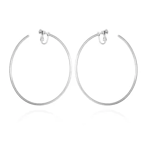 Extra Large Open Hoop Clip On Earrings