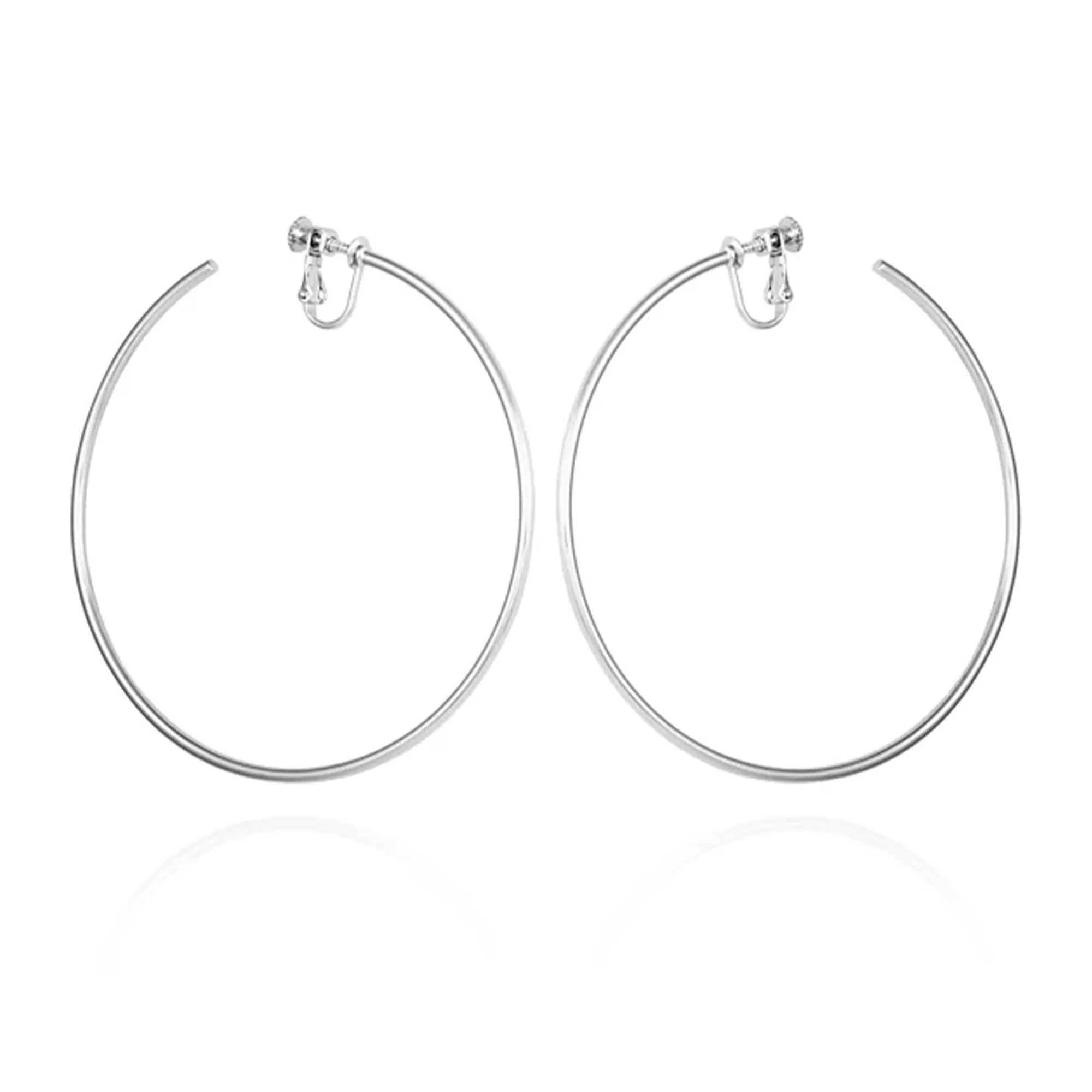 Extra Large Open Hoop Clip On Earrings