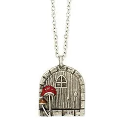 Fantasy Land Silver Fairy Door Necklace