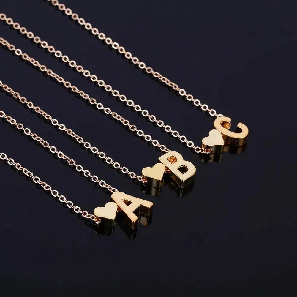 Fashion Personality Jewelry Dainty Neck Heart For Name Letter Women Tiny New Necklace