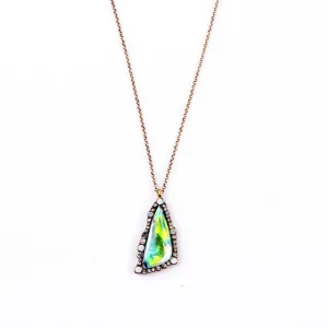 Fashion Tide Summer Chic Coloful Triangle Scientific Gems Long Pendant Necklace