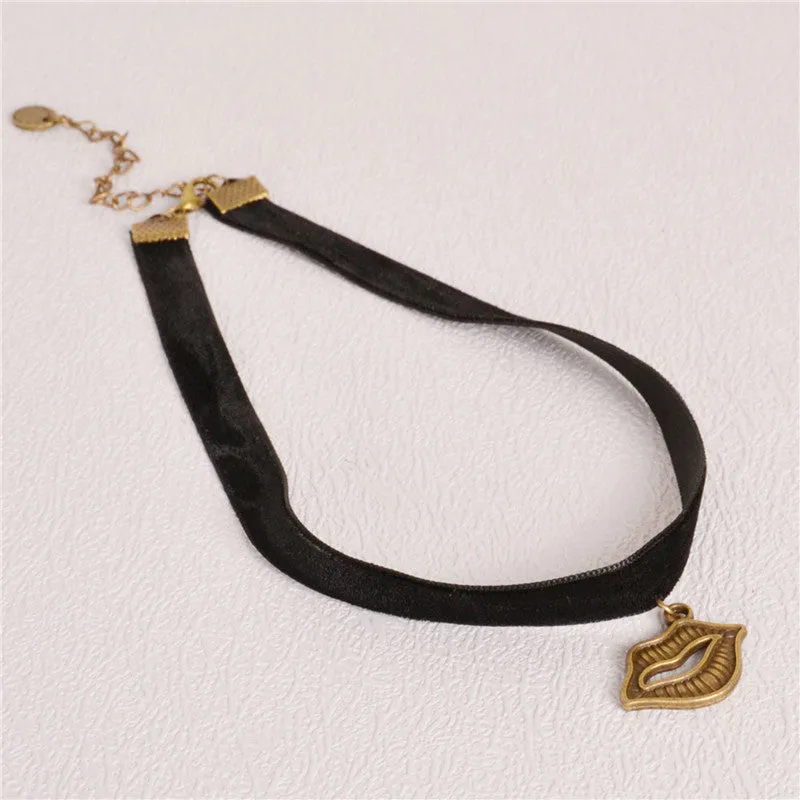 Fashion Women Jewelry Black Tattoo Elastic Adjustable Choker Necklace