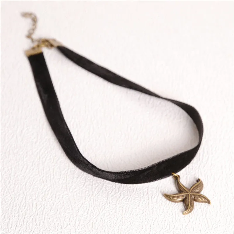 Fashion Women Jewelry Black Tattoo Elastic Adjustable Choker Necklace