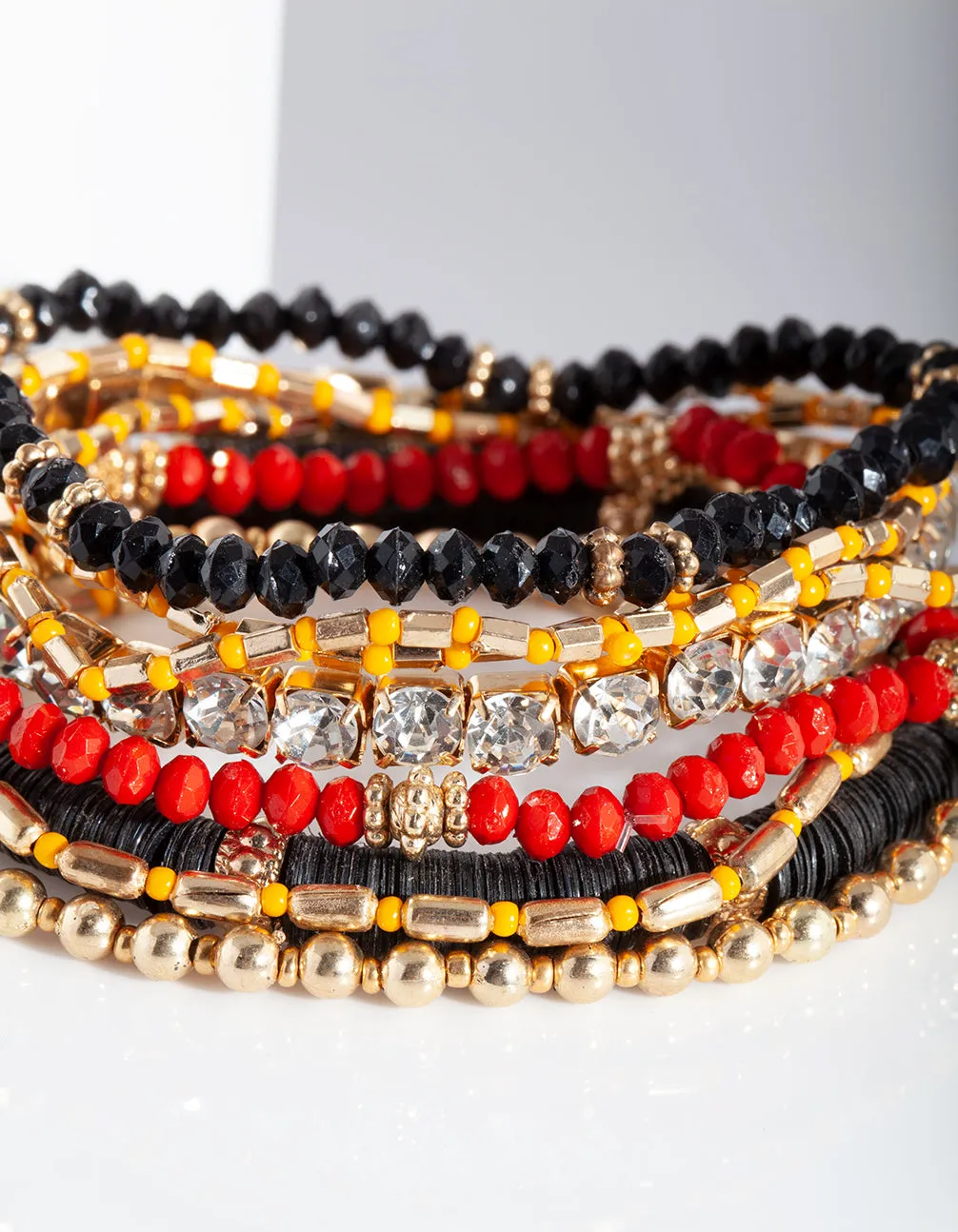 Gold Black Multi Bracelet 10 Pack