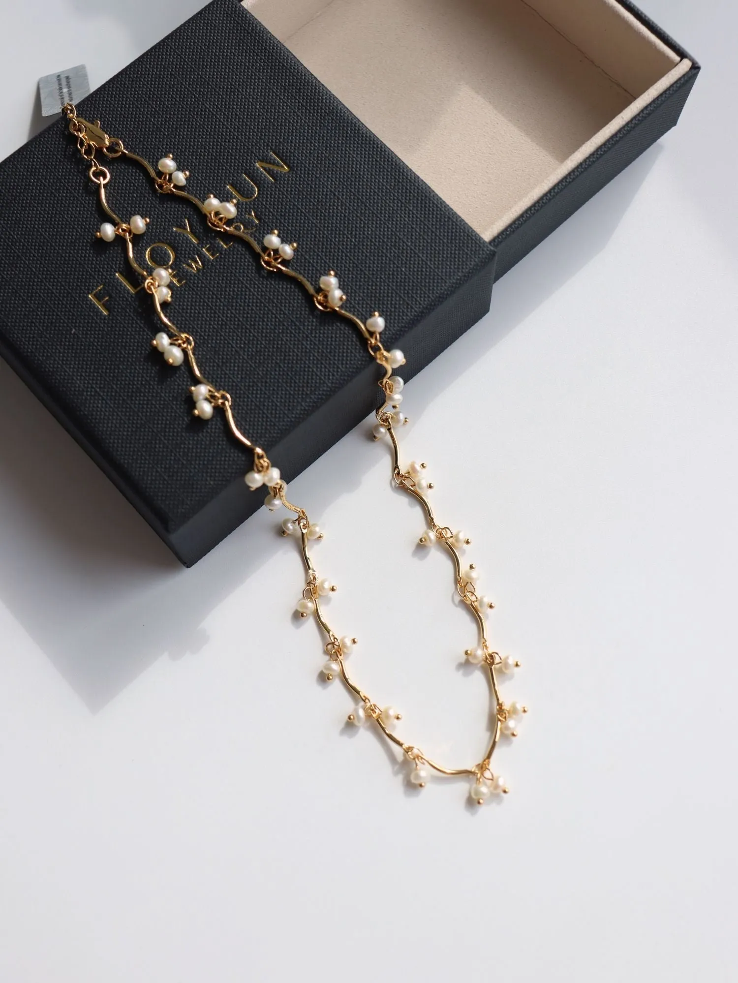 Gold Cherry Pearl Necklace