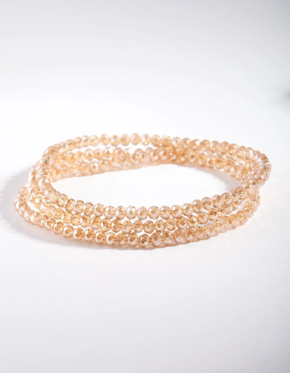 Gold Facet Bead Bracelet Set