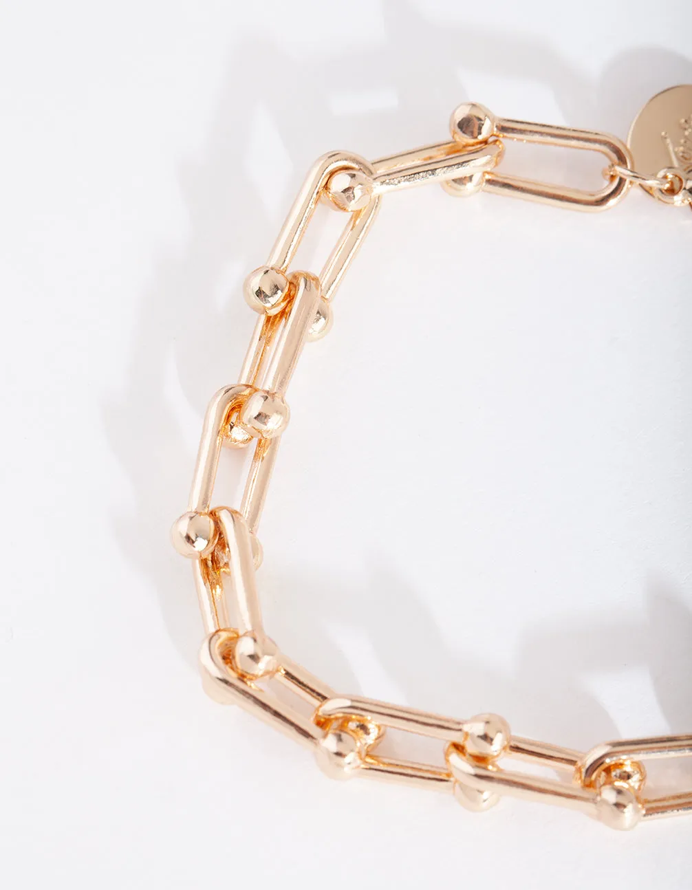 Gold Long Link Bracelet