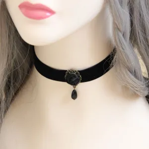 Gothic jewelry black rose necklace & pendant false collar handmade jewelry women accessories choker necklaces for women