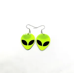 Green Alien Earrings