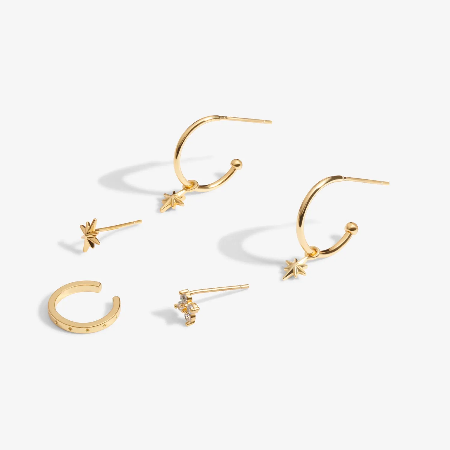 Joma Jewellery Stacks Of Style Gold Star Set Of Earrings