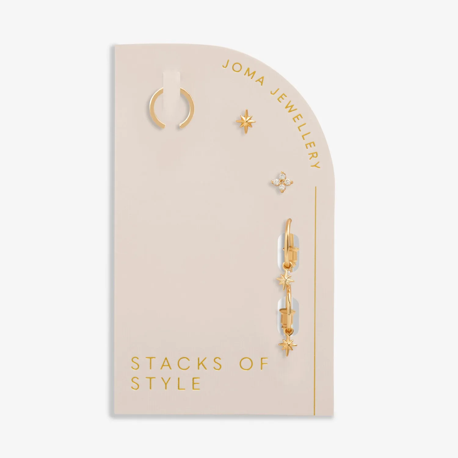 Joma Jewellery Stacks Of Style Gold Star Set Of Earrings