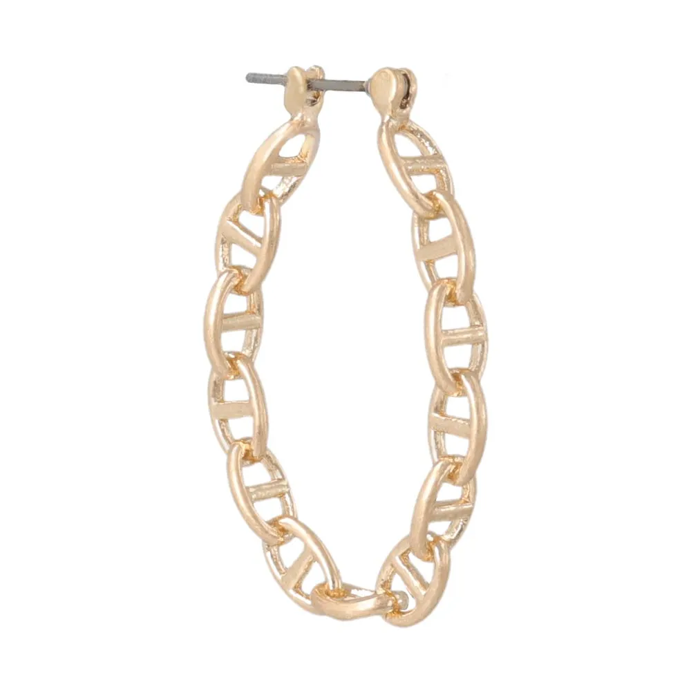 Mariner Chain Hoop Earrings