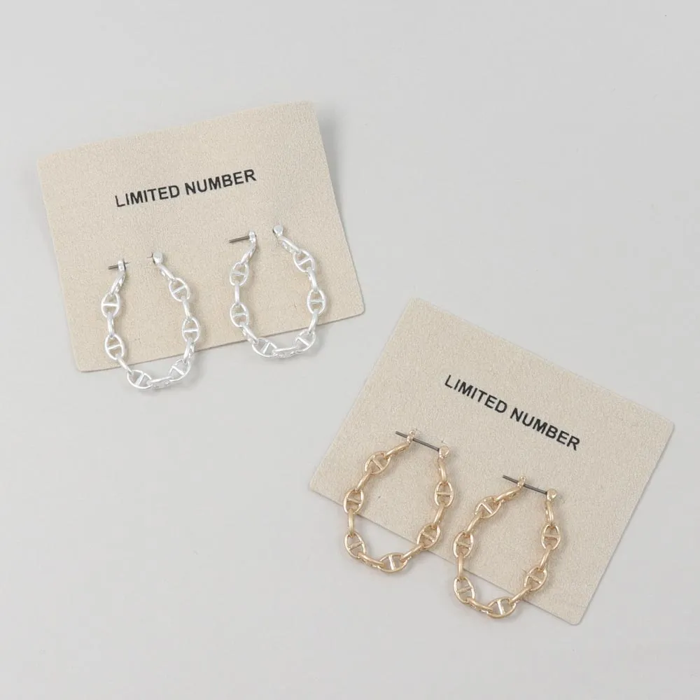 Mariner Chain Hoop Earrings