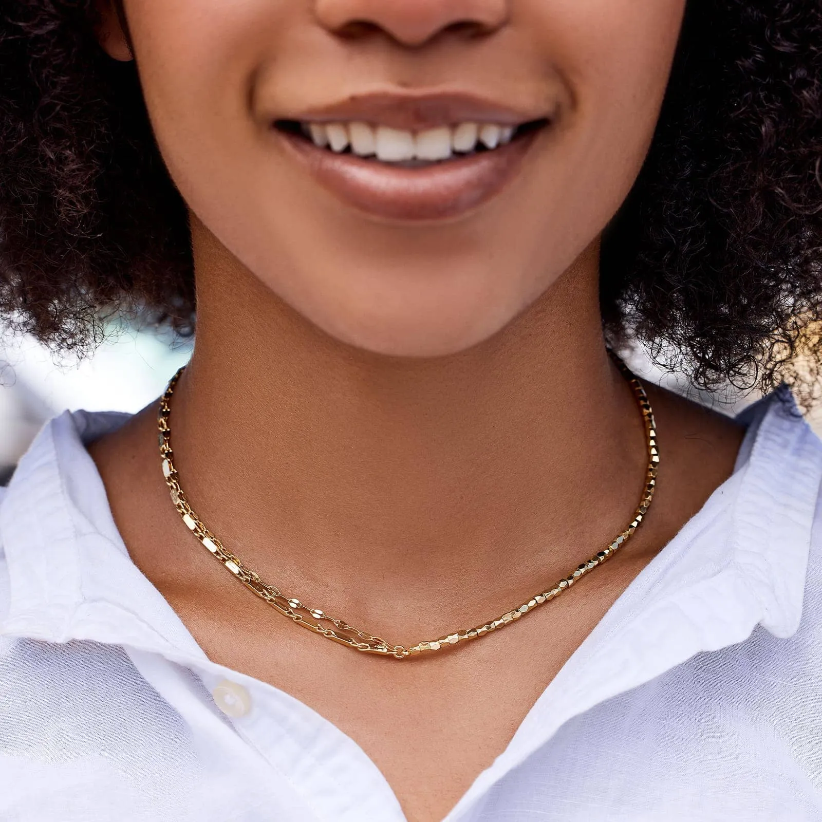 Metal Bead & Chain Choker