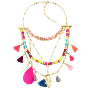 New Arrival Color wood beads Tassel Necklaces & Pendants Fashion Women Jewelry Unique Collar Statement Necklace Accessories