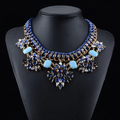 New Fashion Za Brand Crystal Collar Choker Necklaces Flower Vintage Statement Necklaces & Pendants Collier Femme Jewelry