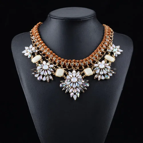 New Fashion Za Brand Crystal Collar Choker Necklaces Flower Vintage Statement Necklaces & Pendants Collier Femme Jewelry