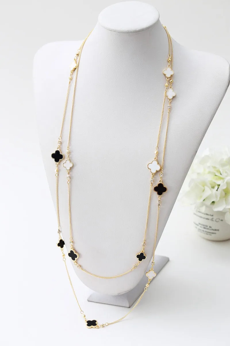 New Girl's Fashion Women Sweater Chain Multi-layer Necklaces Gold Plated Lucky Leaf Long Necklace