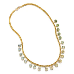 Ombré Fringe Necklace - Tourmaline, Aquamarine and Citrine