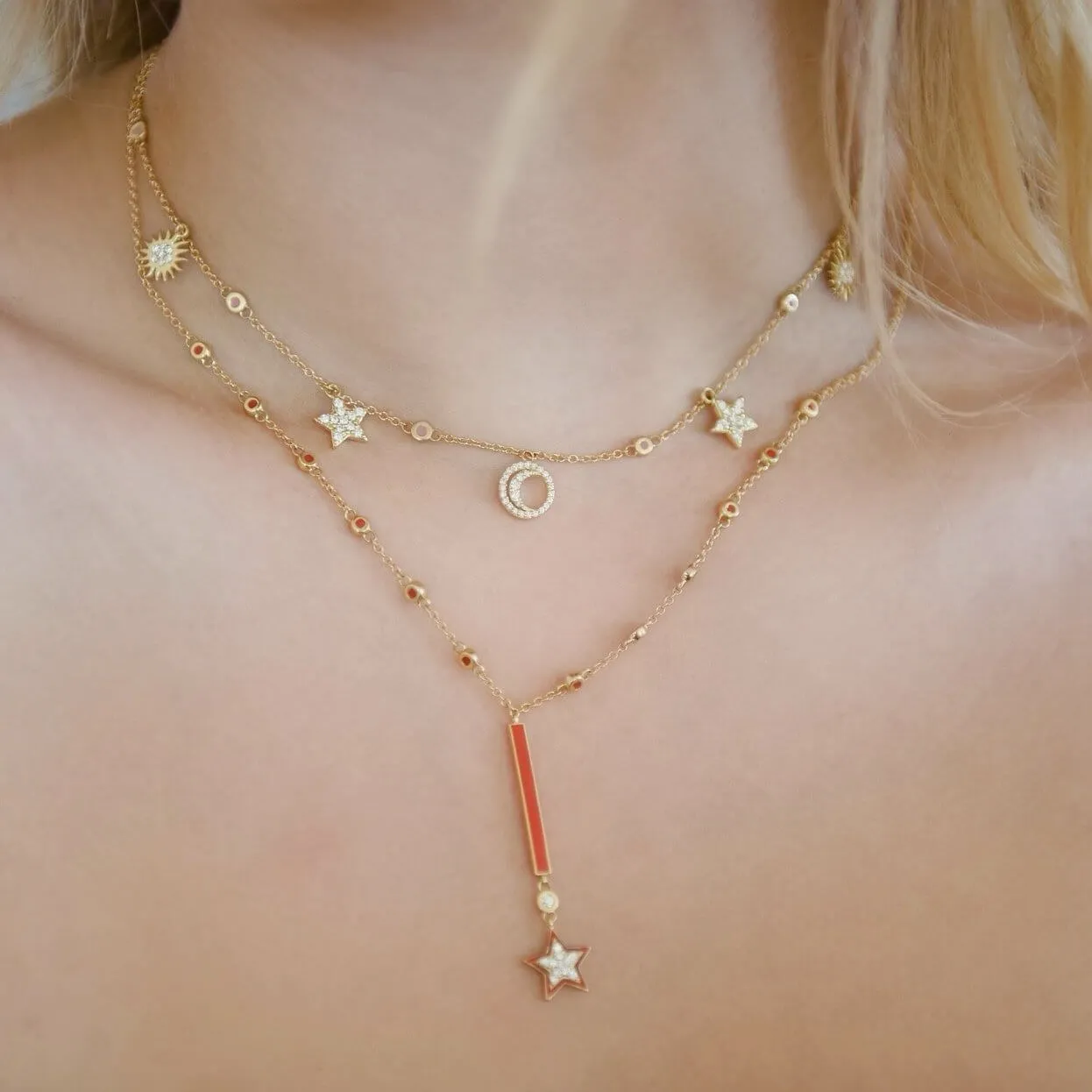 Orange Star Necklace