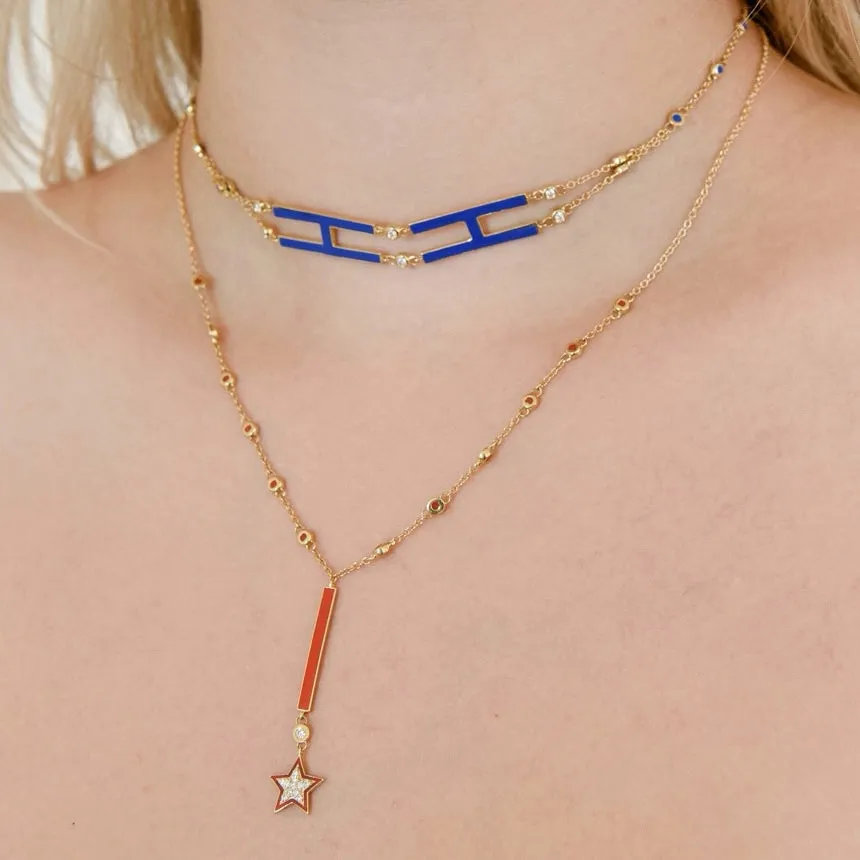 Orange Star Necklace