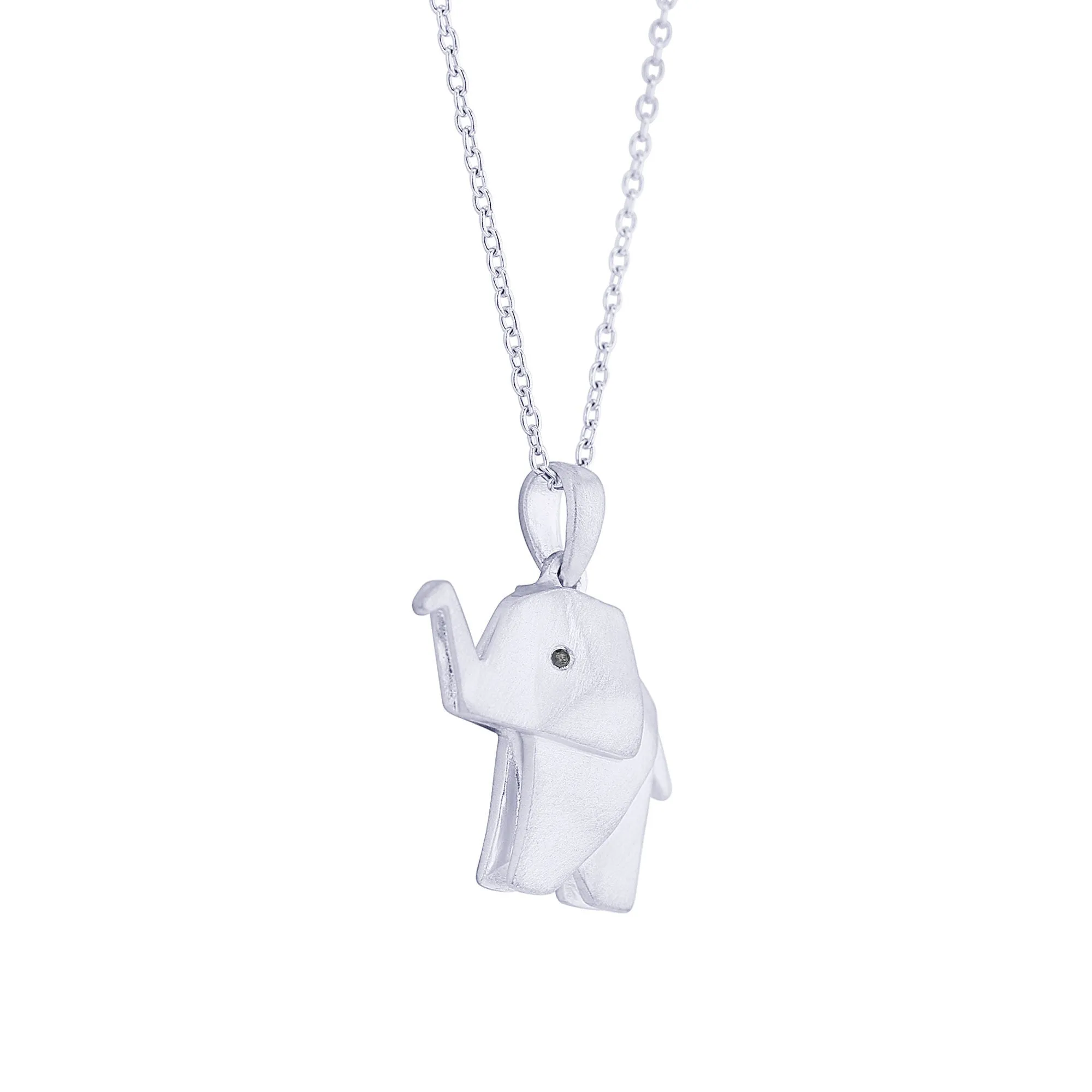 Origami Elephant Diamond Necklace