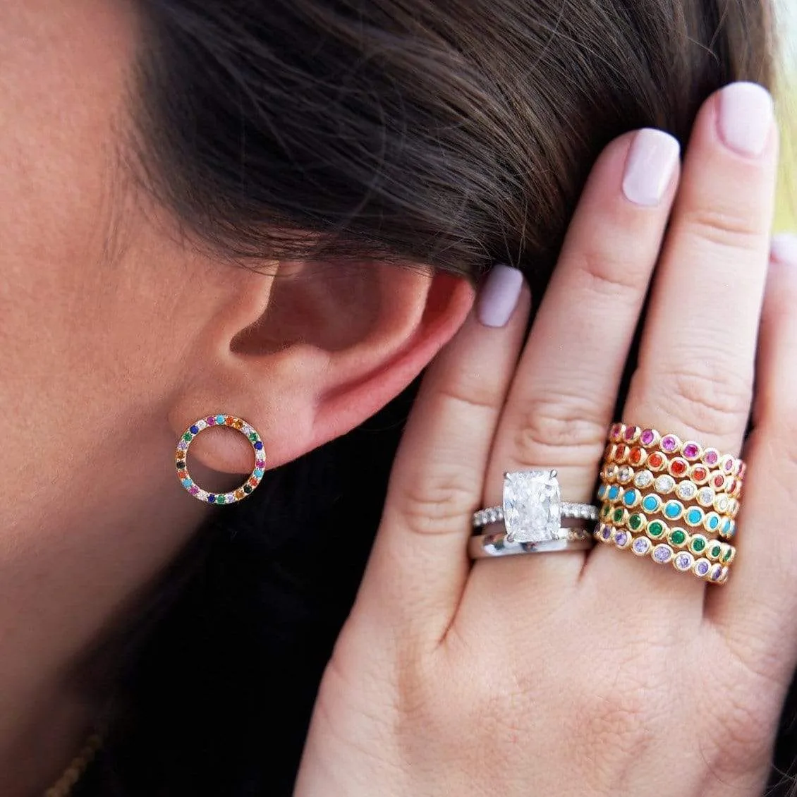 Over the Rainbow | Circle Earrings