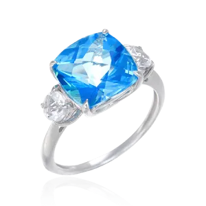 Passion Topaz Sparkling Luscious Ring with Natural White Topaz