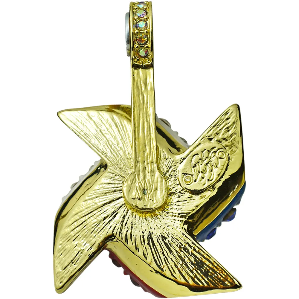 Patriotic Pinwheel Magnetic Enhancer (Goldtone)