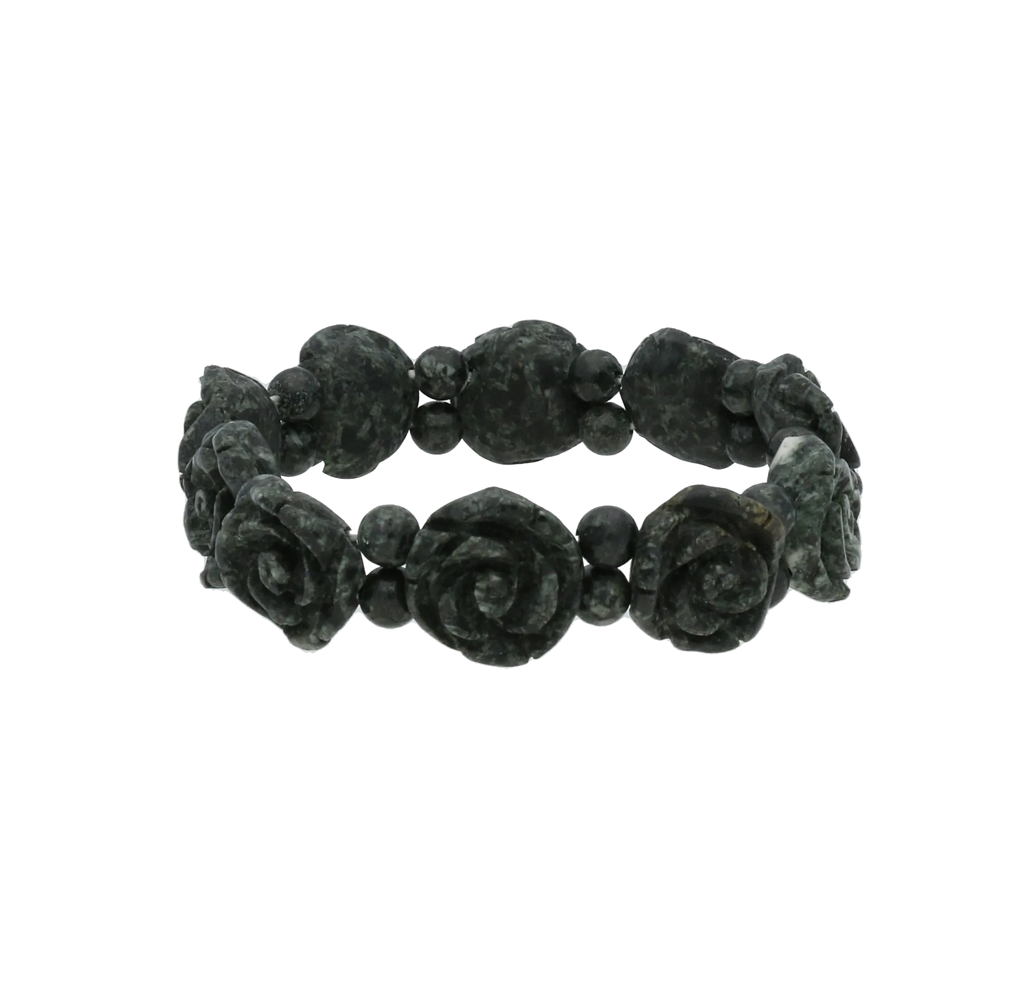 Preseli Bluestone Bracelet Carved Roses On Elastic