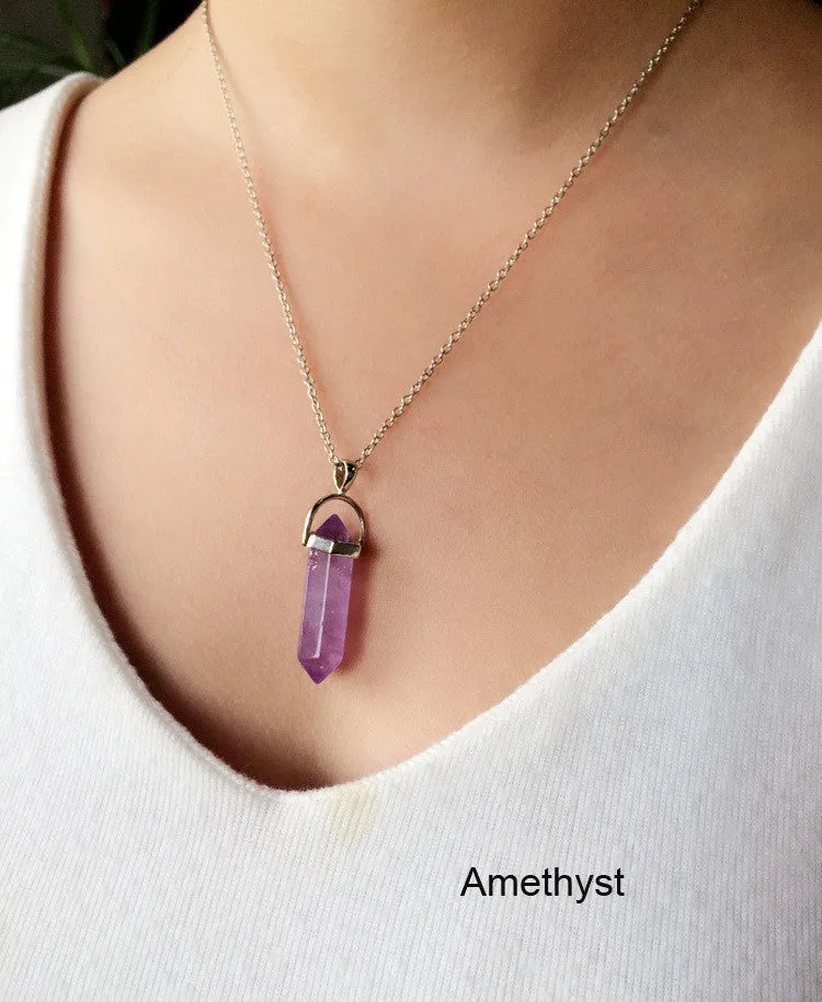 Quartz necklaces Pendant Necklace women jewelry accessories chain with crystal agate necklace