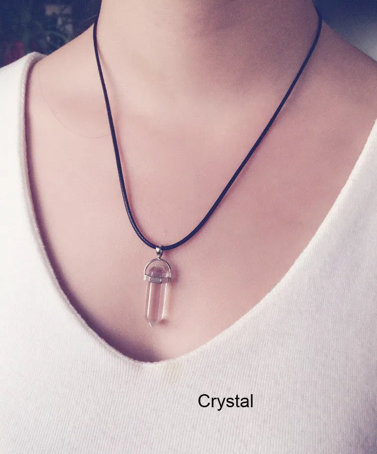 Quartz necklaces Pendant Necklace women jewelry accessories chain with crystal agate necklace