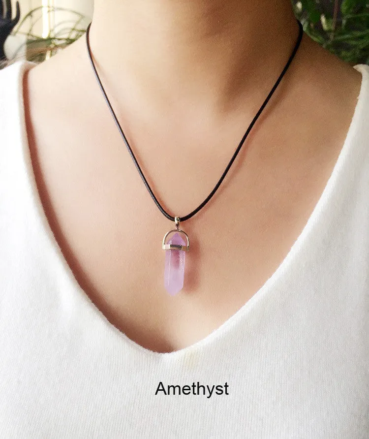 Quartz necklaces Pendant Necklace women jewelry accessories chain with crystal agate necklace