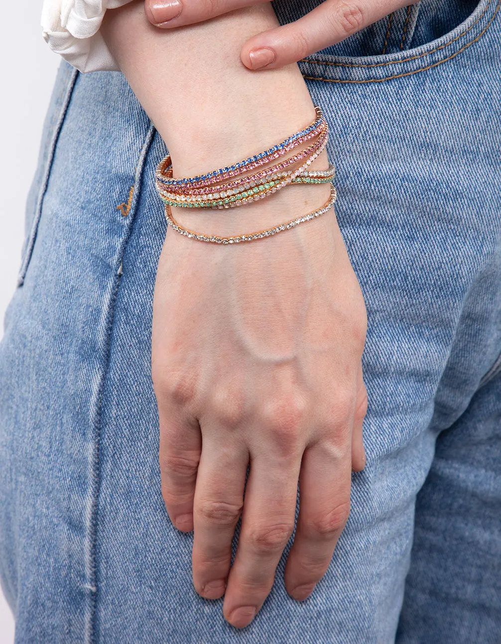 Rainbow Diamante Bracelet 6-Pack