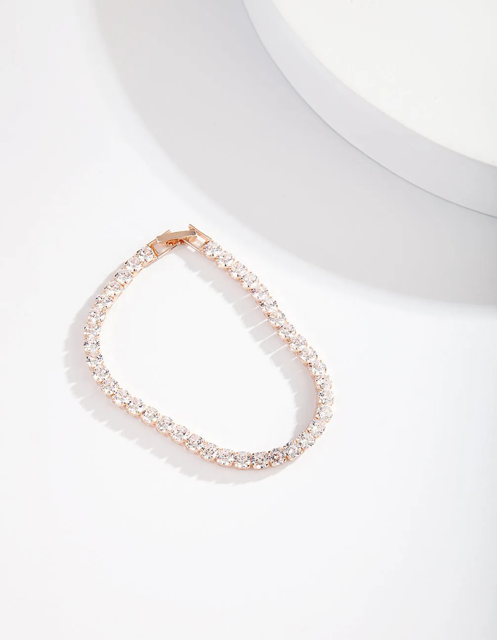 Rose Gold Cubic Zirconia Tennis Bracelet