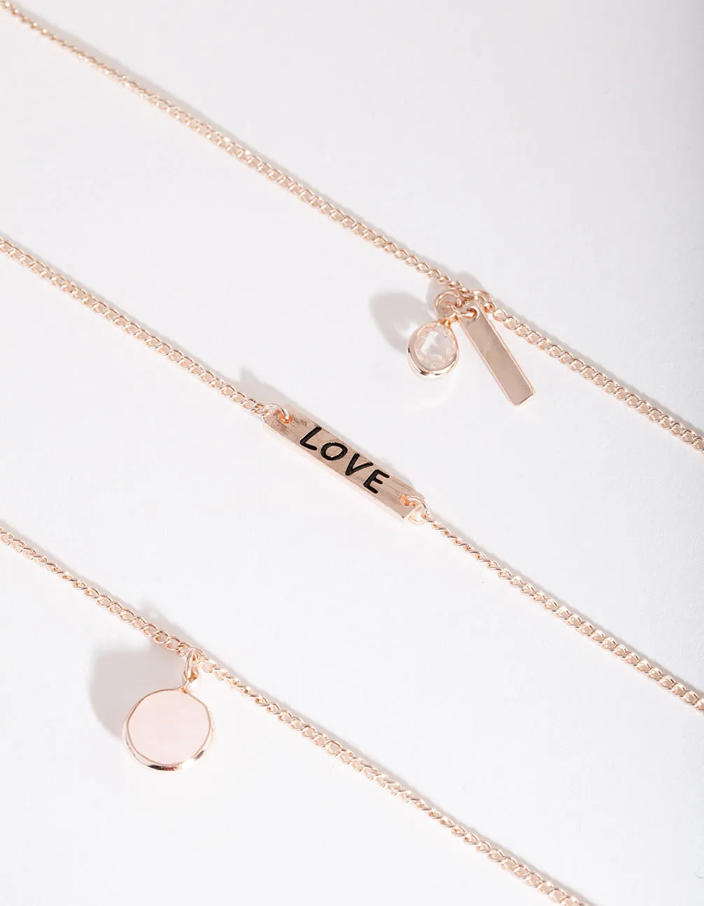 Rose Gold Love Charm Bracelet Pack