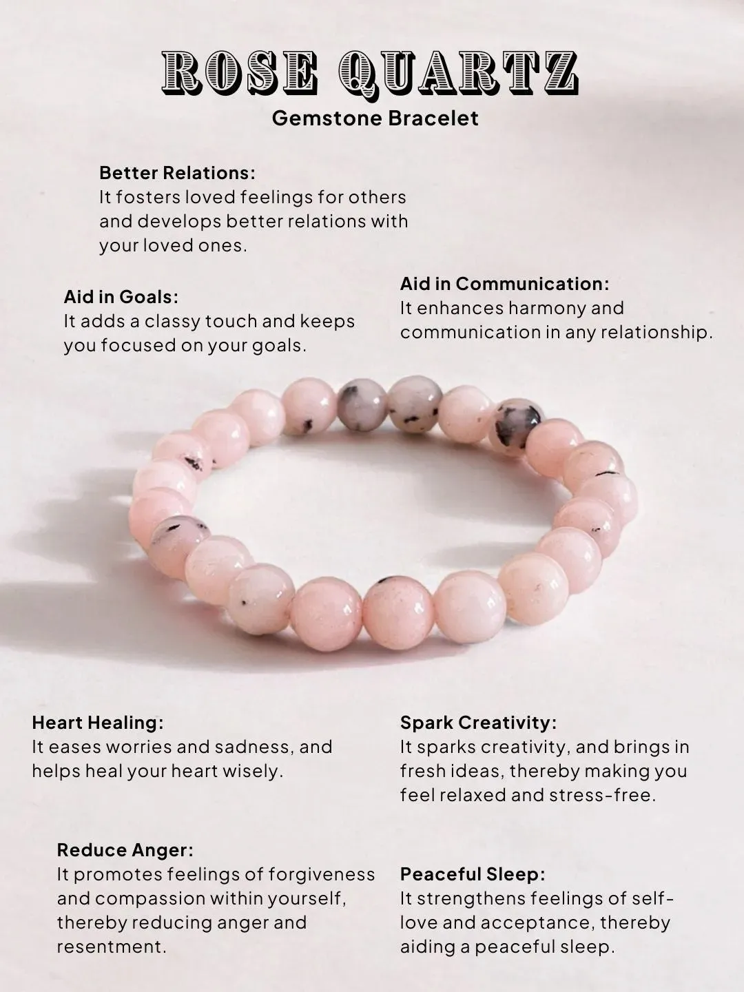 Rose Quartz Gemstone Bracelet