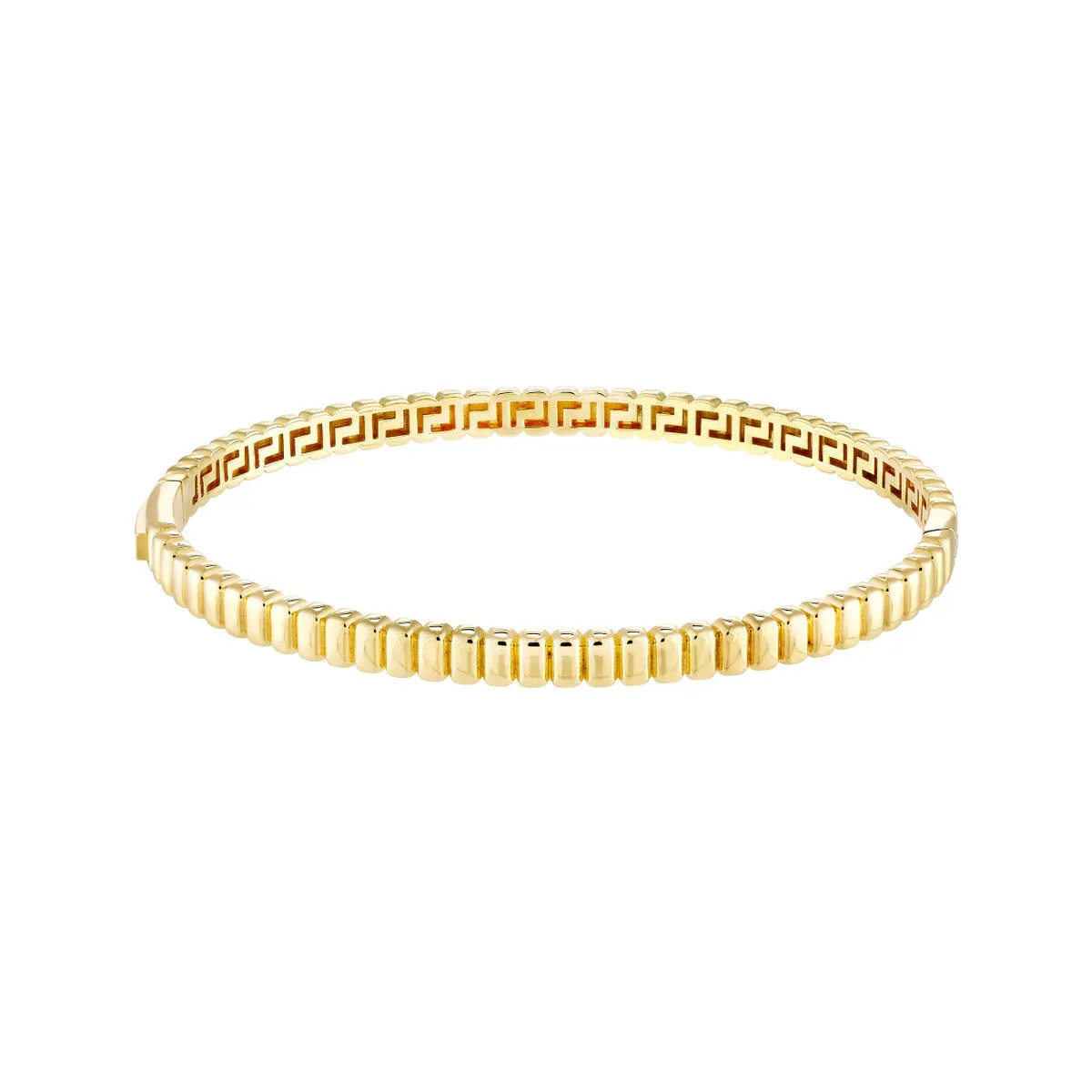 Roset Gold Label Ribbed Hinge Bangle Bracelet